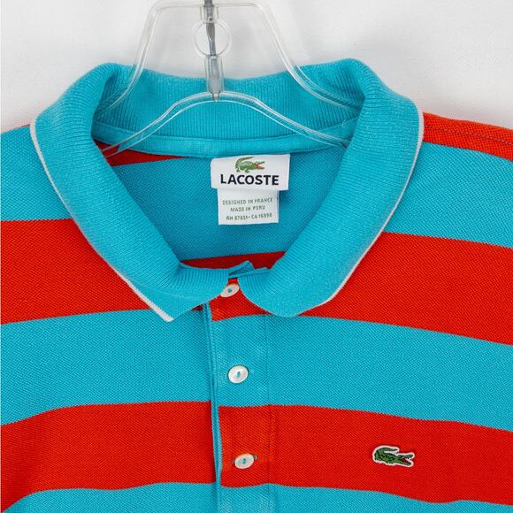 Lacoste Red Aqua Polo Shirt Men’s XL Logo Short Sleeve Regular Fit Classic Look - Picture 2 of 12